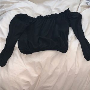 black off the shoulder brandy melville top